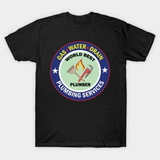 world Best Plumber Design for Plumber and mechanics and pipe fitters T-Shirt